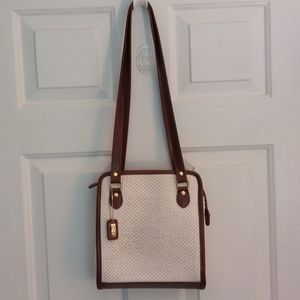 Liz Claiborne white woven double strap shoulder bag